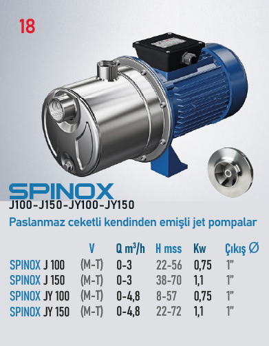 STAR POMPA SPINOX J100 M Santrifüj Pompa