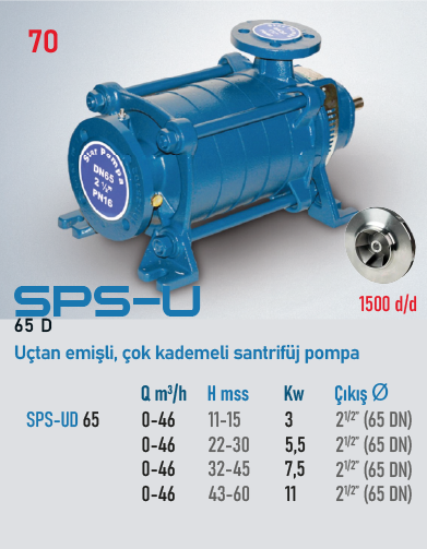 STAR POMPA SPS-UD 65 5,5kW 2 KADEMELİ Santrifüj Pompa