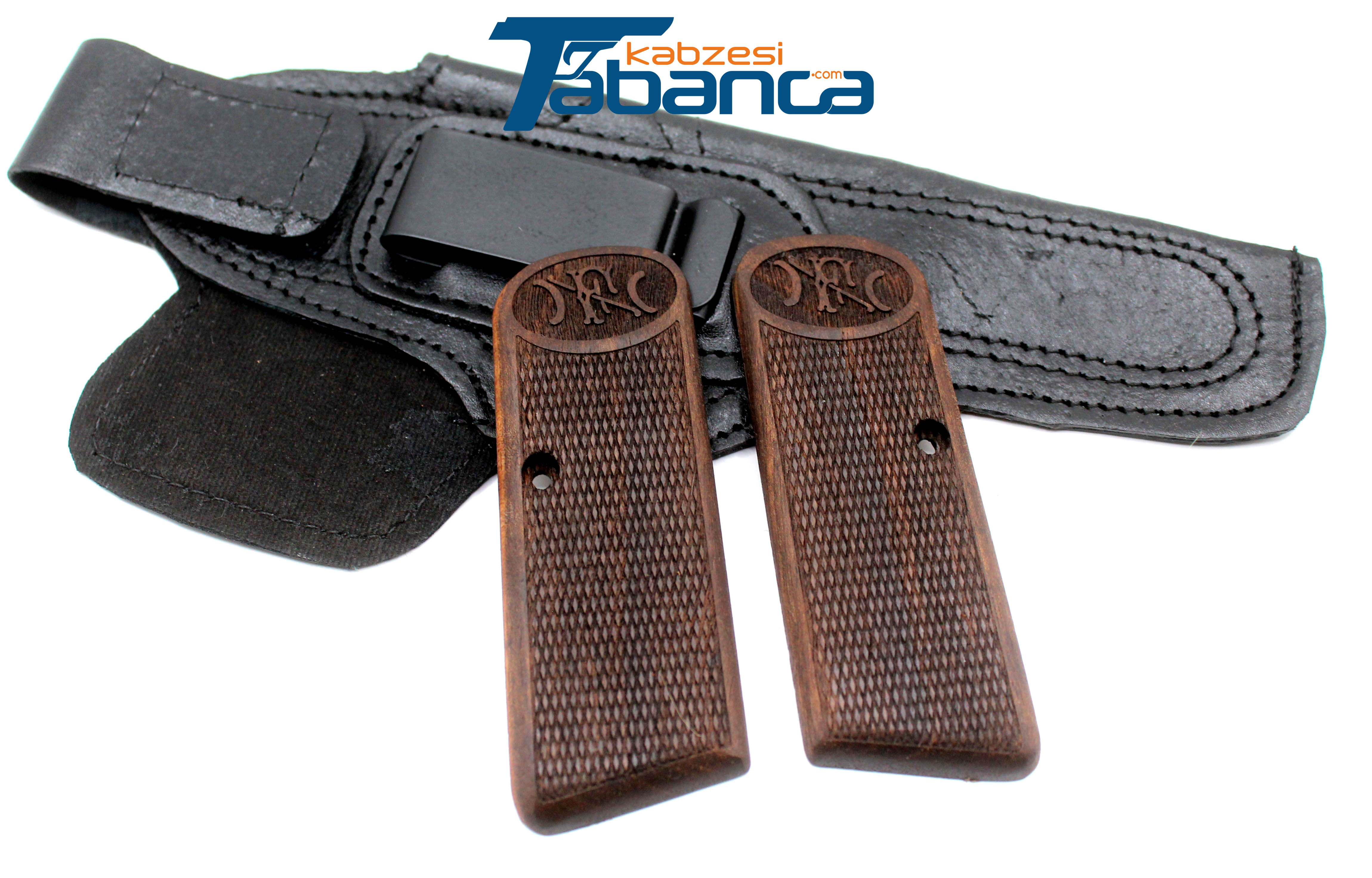 Browning FN 1922 "Uzun Belçika" Özel Set: Ceviz Kabze & Deri İç Kılıf