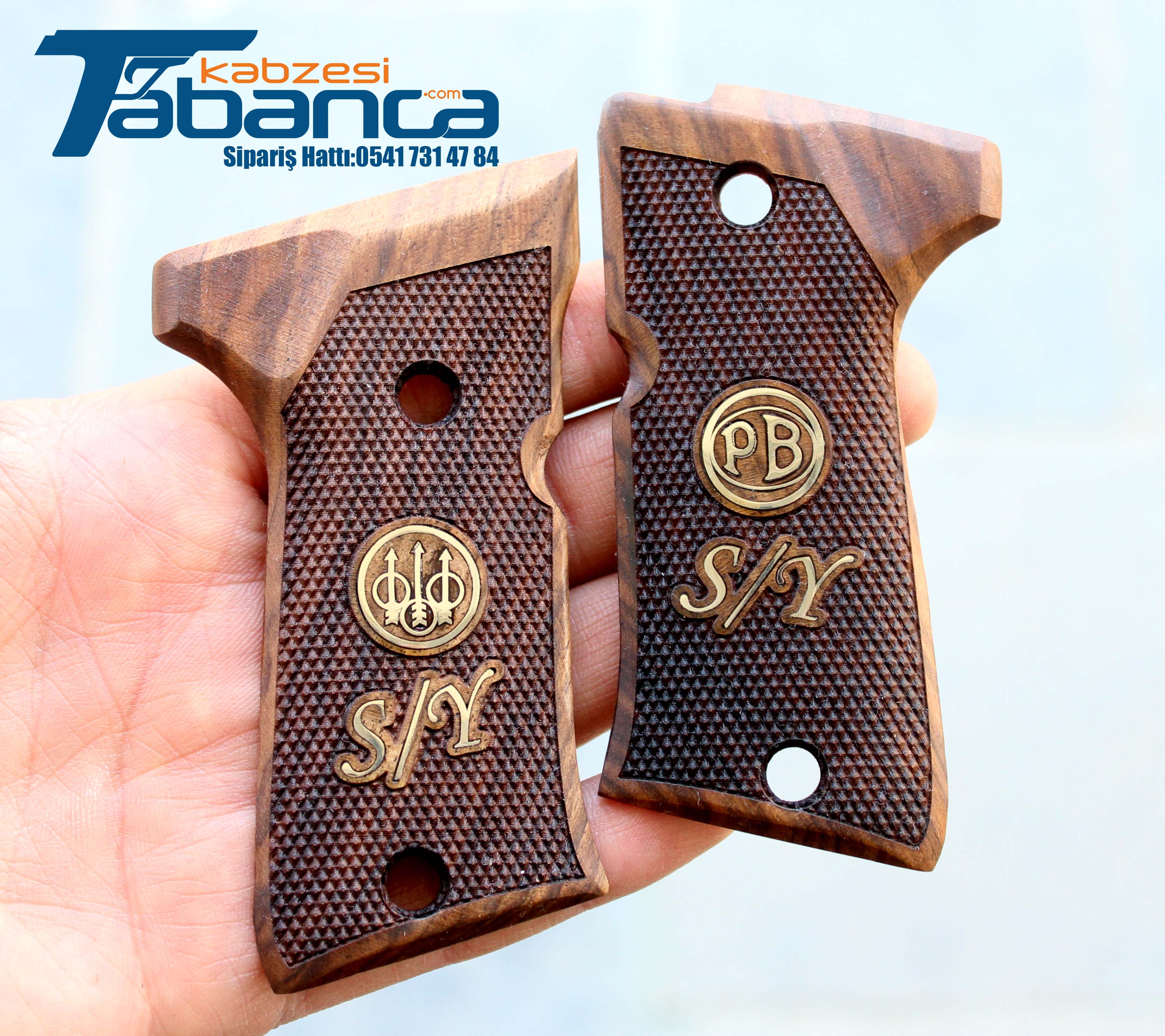 Beretta F92 Compact Kişiye Özel Tasarım Ceviz Kabze