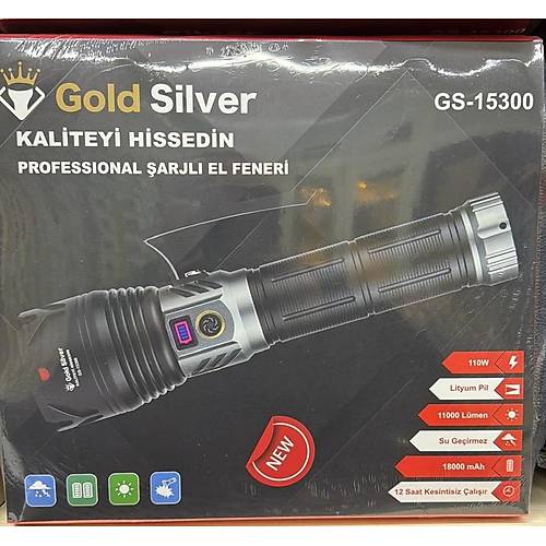 Gold Silver GS-15300 110W 11000 L�men Profesyonel �arjl� Zoomlu El Feneri