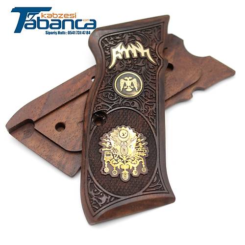 Sars�lmaz K11 Uyumlu Pirin� Logolu Ceviz Tabanca Kabzesi