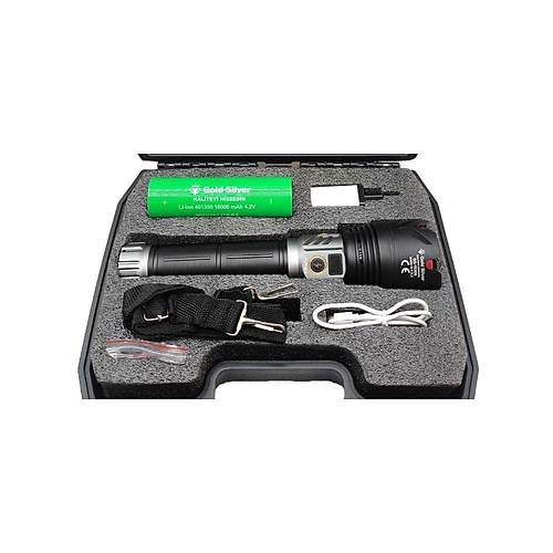 Gold Silver GS-15300 110W 11000 L�men Profesyonel �arjl� Zoomlu El Feneri