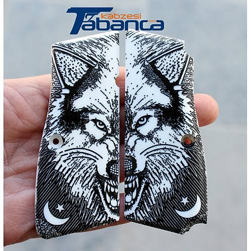 Browning Halkal� Kurt Motifli �zel Tasar�m Tabanca Kabzesi