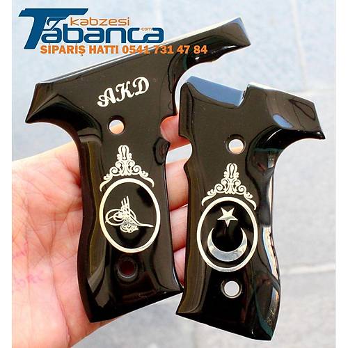 Zigana Uyumlu Siyah Pleksi Kabze - G�m�� Logolu �zel Seri