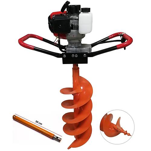 Garden Pro GP-490B Çift Helezonlu Toprak Burgu Makinası 300 mm + 50 cm Uzatma