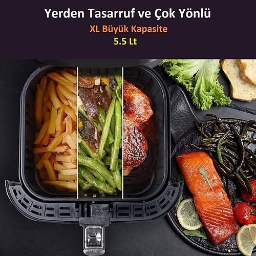 Dalle XL 1700 Watt 5.5 Litre Hacimli Ya�s�z Frit�z Airfryer