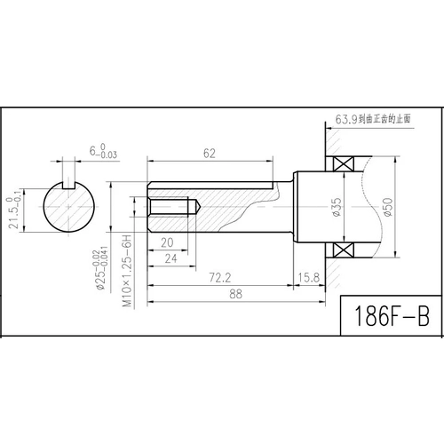 GoldMoto GM186FAE-B Dizel Motor 10 Hp Marl Krank Mili Kamal