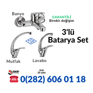3'l� Batarya Seti  Mutfak - Banyo - Lavabo