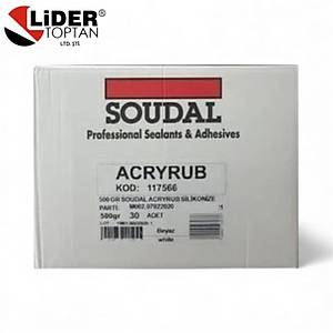 Soudal Acryrub Silikonize Mastik 500 gr Beyaz 1 Koli