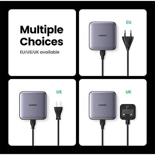 UGREEN NEXODE 100W GAN MASAS HIZLI ARJ CHAZI TYPE-C QC PD 4 PORTLU 3XUSB-C 1XUSB-A GR 90928