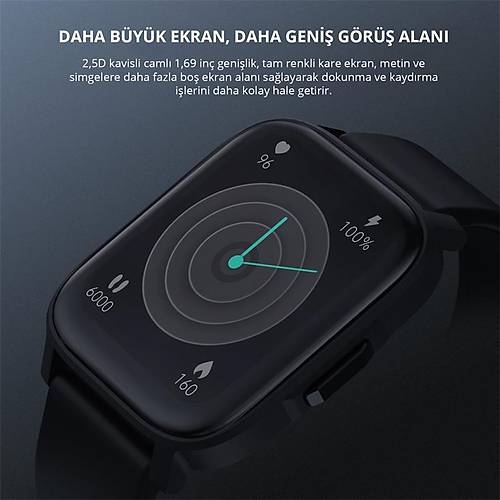 AUKEY SW-1S-BK AKILLI SAAT 4.3CM IP68 TFT LCD PARLAK EKRAN BT ARAMA SALIK MONTR 12 GN PL SYAH