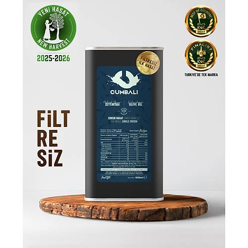 �lk Hasat, Filtresiz, Nat�rel S�zma Zeytinya�� 1 Litre (2025-26)