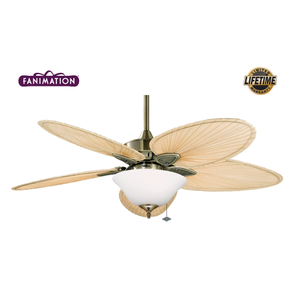 Fanimation - Windpointe 132 Cm. Ger�ek Palmiye Yapra�� Kanatl� Ayd�nlatmal� Tavan Vantilat�r�