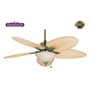 Fanimation - Windpointe 132 Cm. Ger�ek Palmiye Yapra�� Kanatl� Ayd�nlatmal� Tavan Vantilat�r�