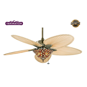 Fanimation - Windpointe 132 Cm. Ger�ek Palmiye Yapra�� Kanatl� Ayd�nlatmal� Tavan Vantilat�r�