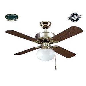 O�uzhan - Builder Series Antik Pirin� - 107 Cm. Beyaz K�re Cam Ayd�nlatmal� Tavan Vantilat�r�
