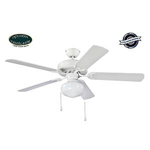 O�uzhan - Builder Series Beyaz - 132 Cm. Beyaz K�re Cam Ayd�nlatmal� Tavan Vantilat�r�