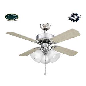 O�uzhan - Builder Series F�r�alanm�� Nikel - 107 Cm. 3 l� Zil Cam Ayd�nlatmal� Tavan Vantilat�r�