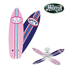 Hunter - �ocuk Odas� Bayport Modeli ��in Pembe -Mavi Surf Tahtas� Kanatlar