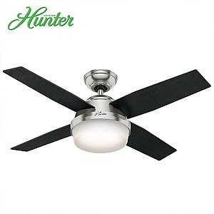 Hunter - Dante F�r�alanm�� Nikel - 112 Cm. Ayd�nlatmal� Uzaktan Kumandal� Tavan Vantilat�r�