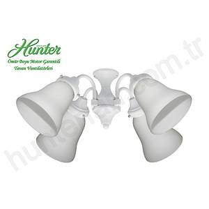 Hunter - Beyaz Buzlu Caml� 4l� Beyaz Ayd�nlatma