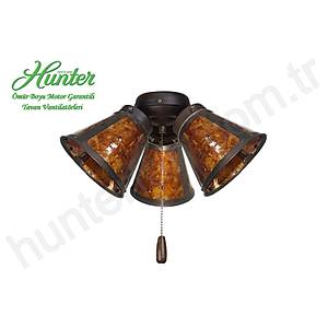 Hunter - Bronz Kont�rl� Kehribar Zil Caml� 3l� �a�da� Bronz  Ayd�nlatma