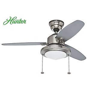 Hunter - Merced F�r�alanm�� Nikel - 112 Cm. Ayd�nlatmal� Tavan Vantilat�r�