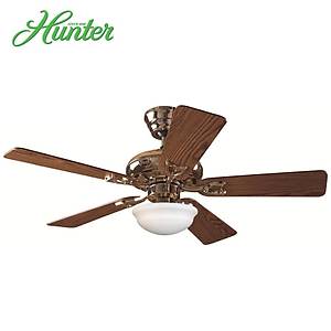 Hunter - Seville Parlak Pirin� - 112 Cm. Beyaz Okul Tipi K�re Cam Ayd�nlatmal� Tavan Vantilat�r�
