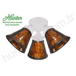 Hunter - 3 l� Bronz Kont�rl� Kehribar Zil Cam Beyaz Ayd�nlatma