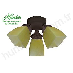 Hunter - 3 l� �a�da� Bronz G�vde Rengi -  Buzlu Kehribar Kare Cam Ayd�nlatma