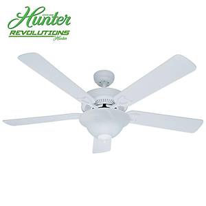 Hunter Revolutions - Classic Deluxe Beyaz  - 132 Cm. Ayd�nlatmal� Tavan Vantilat�r�