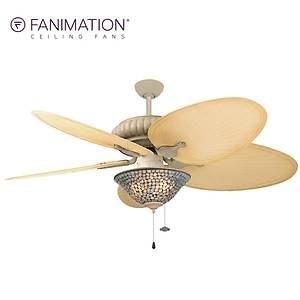 Fanimation - Belleria Latte - 137 Cm. D�z Renk Plastik Palmiye Kanatl� Ayd�nlatmal� Tavan Vantilat�r�