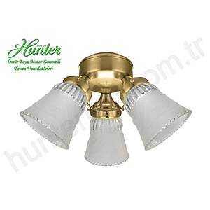 Hunter - 3 l� Parlak Pirin� G�vde Renkli -  Yaprak Desenli Buzlu Cam Ayd�nlatma