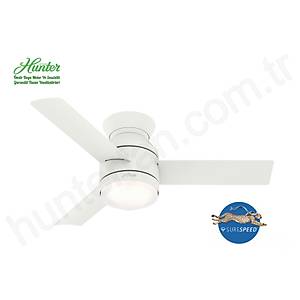 Hunter - Dublin Mat Beyaz - 112 Cm. Ayd�nlatmal� Tavan Vantilat�r�