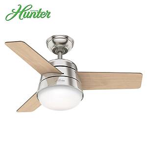 Hunter - Finley F�r�alanm�� Nikel - 92 Cm. Ayd�nlatmal� Duvar Kumandal� Tavan Vantilat�r�