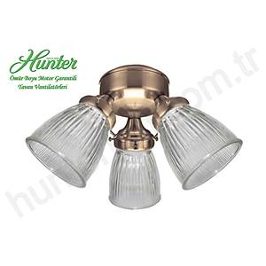 Hunter - 3l� Antik Pirin� G�vdeli - D�z Bitimli �izgili Caml� Ayd�nlatma