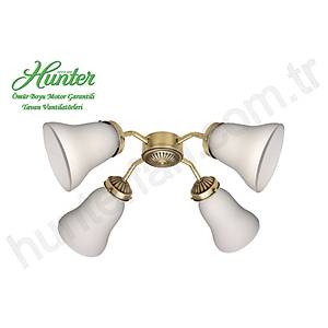 Hunter - Beyaz Buzlu Caml� 4l� Antik Pirin� Ayd�nlatma