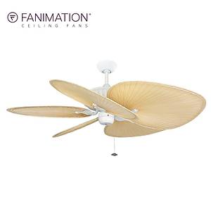 Fanimation - Belleria Beyaz - 137 Cm. D�z Renk Ger�ek Palmiye Yapra�� Kanatl� Tavan Vantilat�r�