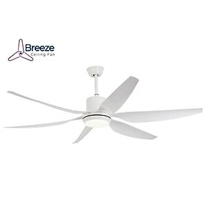 Breeze - Ala�at� DC Motor Beyaz - 168 Cm. Kanat �apl� Ayd�nlatmal� Tavan Vantilat�r�