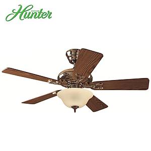 Hunter - Seville Parlak Pirin� - 112 Cm. Kehribar �ukur Tabak Ayd�nlatmal� Tavan Vantilat�r�