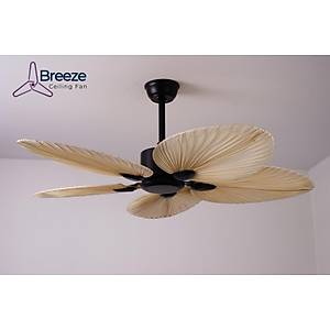 Breeze - �irince DC Motor Siyah - 122 Cm. Kanat �apl� Palmiye Kanatl� Tavan Vantilat�r�
