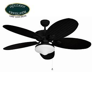 O�uzhan - The Outdoor Series Siyah - 132 Cm. Ayd�nlatmal� D�� Mekan Tavan Vantilat�r�