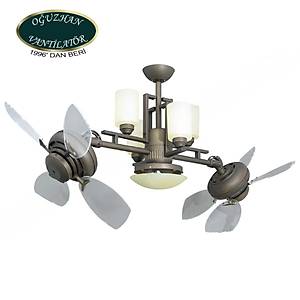 O�uzhan - Twin Star Bronz - 63 Cm. �ift Motorlu Tavan Vantilat�r�