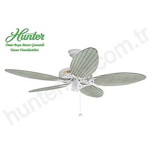 Hunter - Classic Original Beyaz - 137 Cm. Plastik Has�r Desenli Kanatl� D�� Mekan - Nemli Mekan Tavan Vantilat�r�