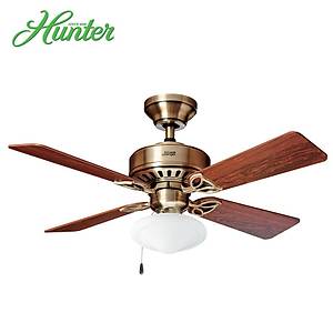 Hunter - Bayport Antik Pirin� - 107 Cm. Ayd�nlatmal� Tavan Vantilat�r�