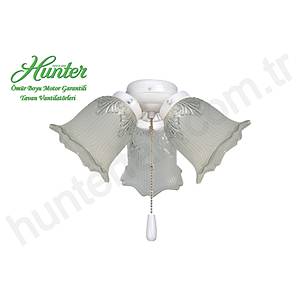 O�uzhan - Yar� Buzlu �i�ek Desenli Zil Caml� 3l� Ayd�nlatma