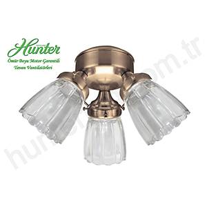 Hunter - 3l� Antik Pirin� G�vdeli - Dalgal� �effaf Caml� Ayd�nlatma