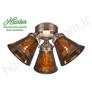 Hunter - 3 l� Antik Pirin� G�vdeli - Kehribar Sokak Lambas� Caml� Ayd�nlatma