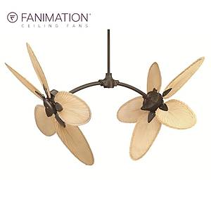 Fanimation - The Caruso 132 Cm. �ift Motorlu  Ger�ek Palmiye Kanatl� Tavan Vantilat�r�